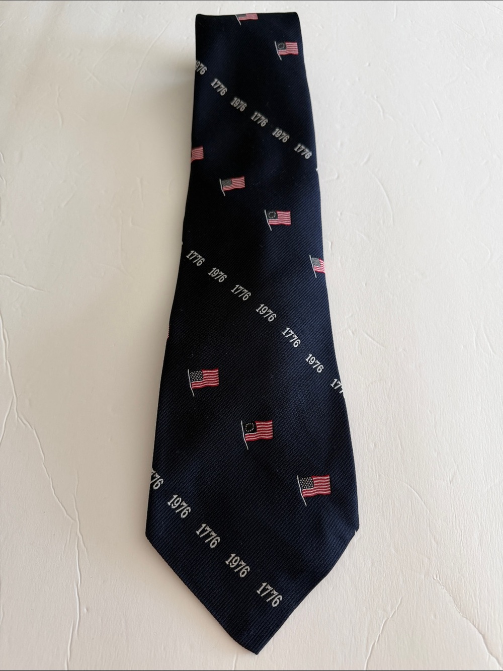 Men's Navy Novelty Flag Tie - Classic Patriotic Design 200 year celebration
